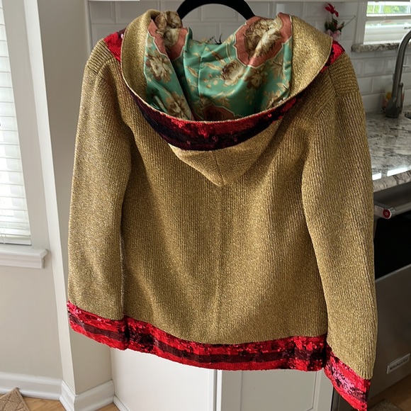 Gucci Gold/Red Lurex Hooded Jacket with Sylvie Sequins - Picture 7 of 16